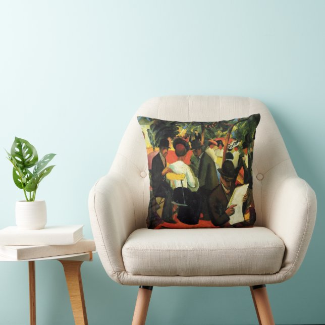 Coussin Restaurant de jardin par August Macke. Art ancien (Chaise)