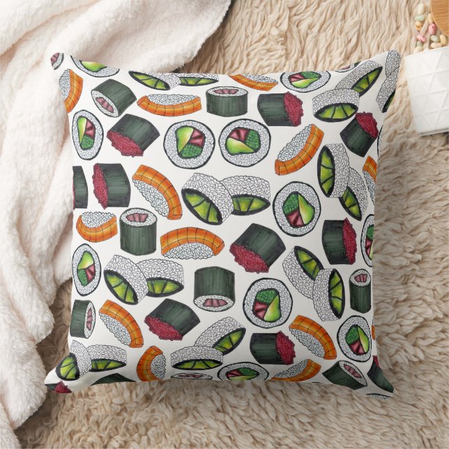 Coussin Restaurant japonais de sushi Maki Rolls (Couverture)