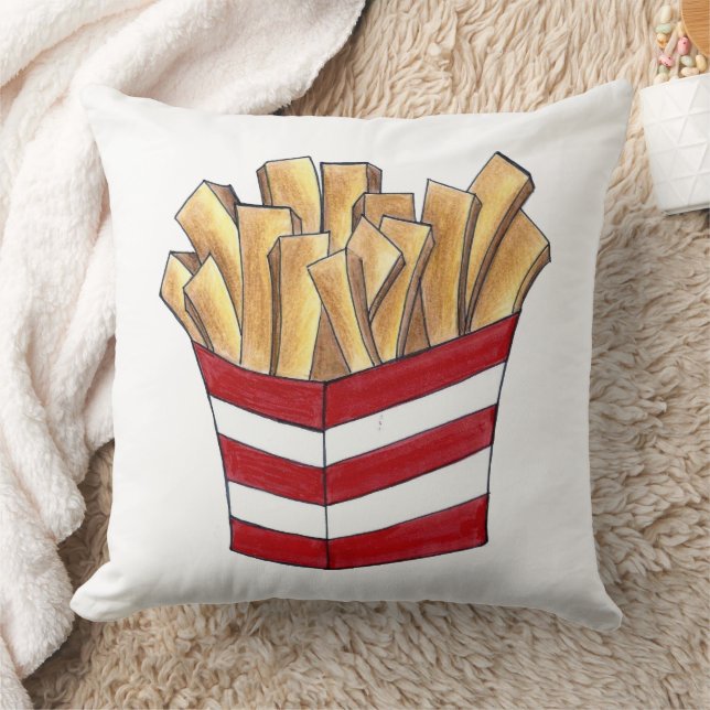 Coussin Restauration rapide Fry Fries frites Chips de pomm (Couverture)