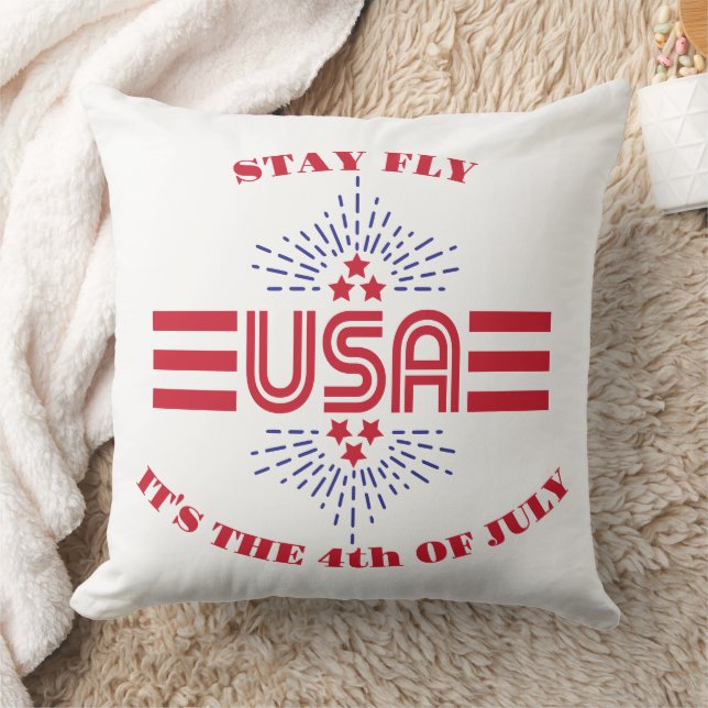 Coussin Reste fly c'est le 4 juillet (Couverture)