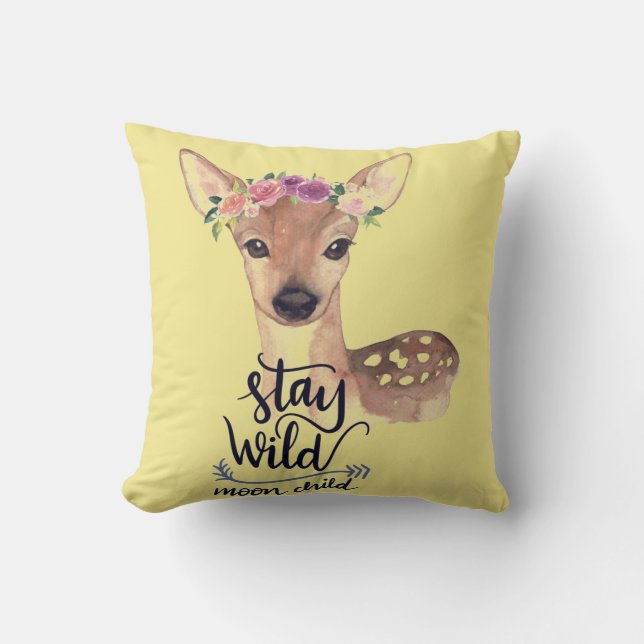 Coussin Reste Sauvage Boho Faon (Recto)