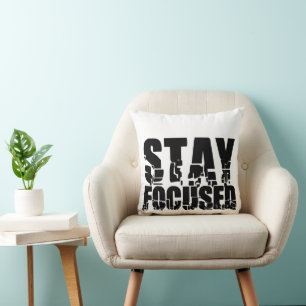 Coussin Rester concentré Phrase motivationnelle de préno