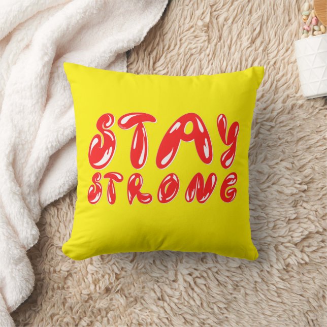 Coussin RESTER FORT style de graffiti motivant (Couverture)