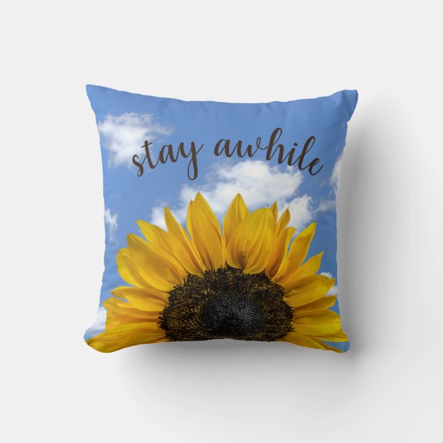 Coussin rester pendant que tournesol sur le ciel (Recto)