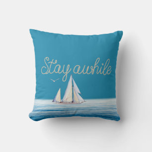 Coussin Restez à la corde avec Sailboat