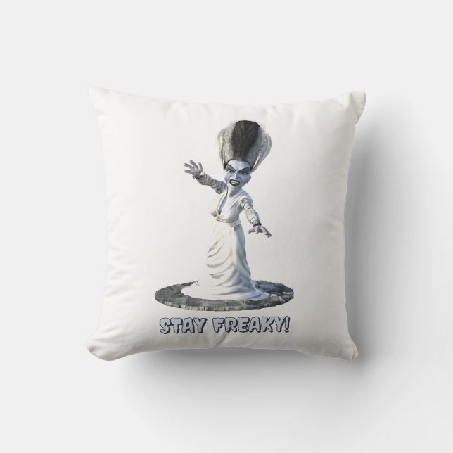 Coussin Restez bizarres ! Épouse de Frankenstein (Recto)