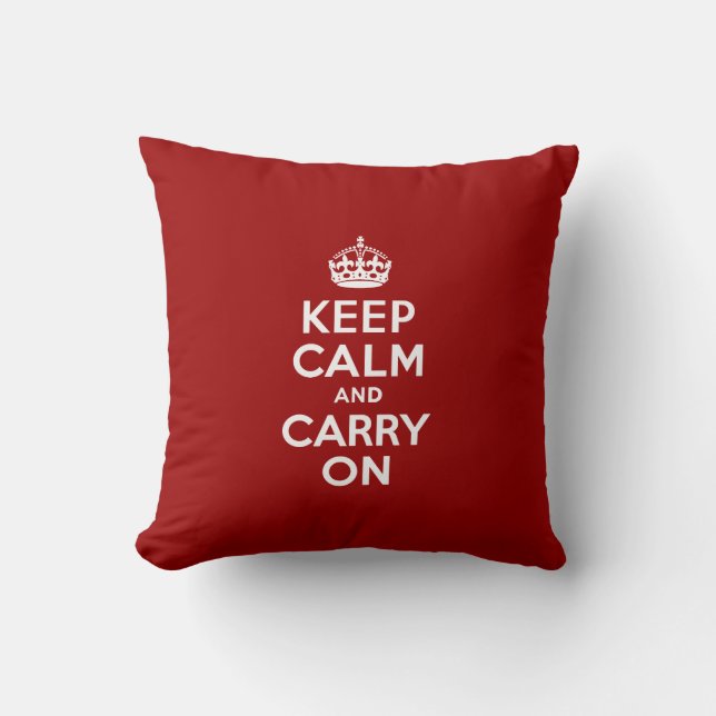 Coussin Restez calme et poursuivez (Recto)
