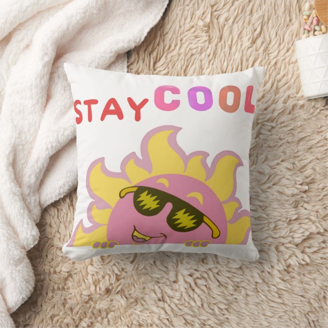 Coussin Restez Cool Mignon Graphique de Soleil d'Été  (Couverture)