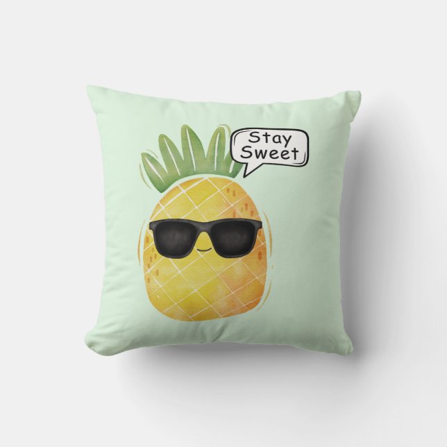 Coussin Restez doux Ananas Cartoon Amusant (Recto)