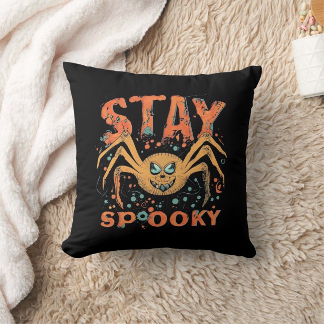 Coussin Restez Éffrayant Halloween Spider (Couverture)