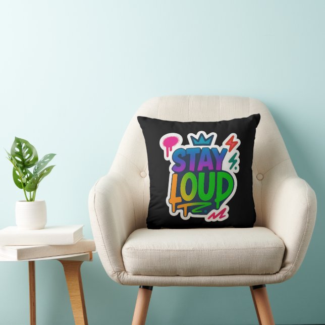 Coussin Restez forte Graffiti Neon (Chaise)