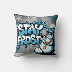 Coussin Restez Frosty Cool Snowman Vibes d'hiver