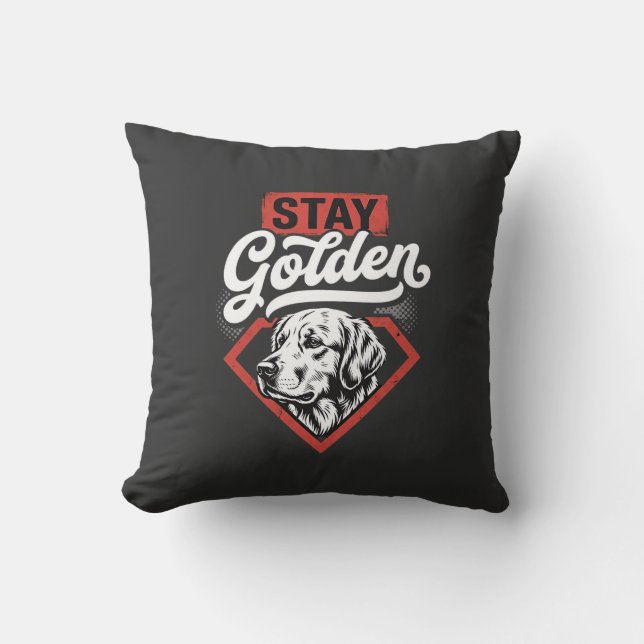 Coussin Restez Golden Golden Retriever Rétro Chien (Recto)