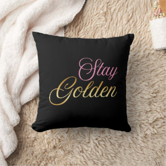 Coussin Restez Golden Rose & Or Script