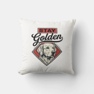 Coussin Restez Retriever doré Vintage Chien Vector Design_