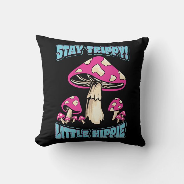 Coussin Restez Trippy ! Petit Hippie (Recto)