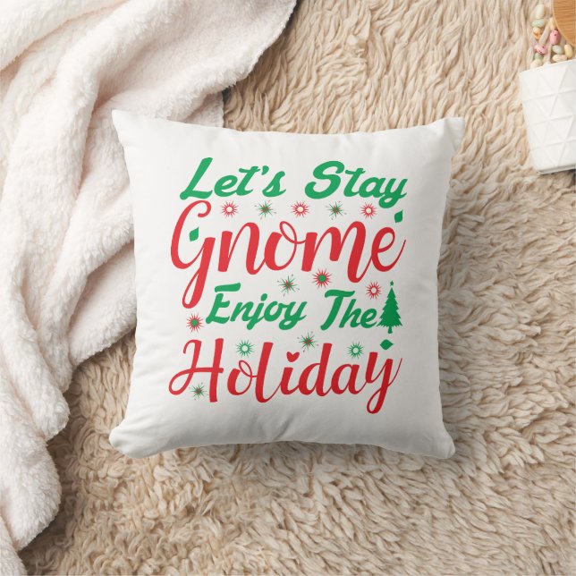 Coussin Restons Gnome Profitons de Noël Fun (Couverture)