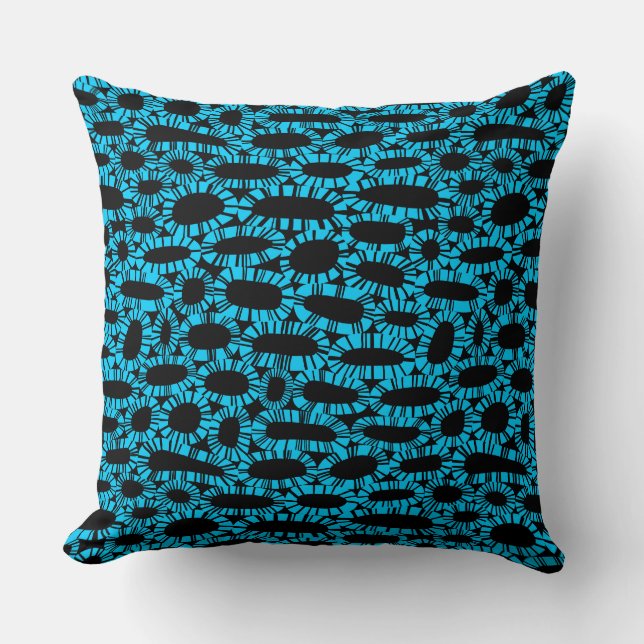 Coussin Résumé 250923 - Bleu Ciel sur Noir (Recto)