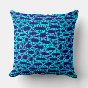 Coussin Résumé 250923 - Cyan sur Bleu foncé