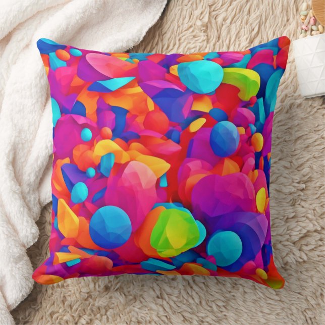 Coussin Résumé coloré à grand angle (Couverture)