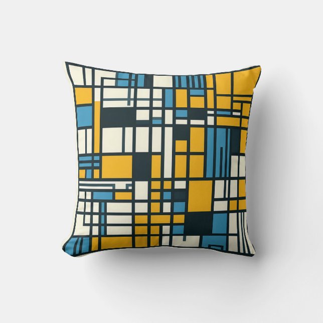 Coussin Résumé de la grille moderne - Geomet inspiré par M (Recto)