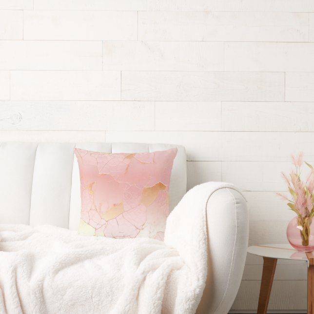Coussin Résumé Glam Or Rose Pâle (Canapé)