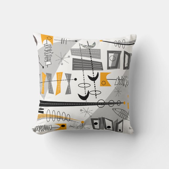 Coussin Résumé inspiré par ère atomique (Recto)