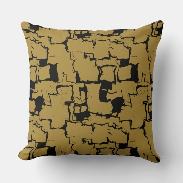 Coussin Résumé noir et or (Recto)