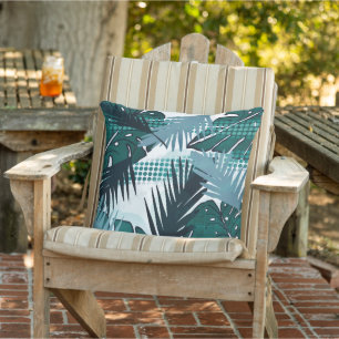 Coussin Résumé Plage côtière Tropicale Feuille monstera