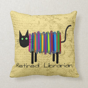 Coussin retiré de chat de livre de bibliothécaire
