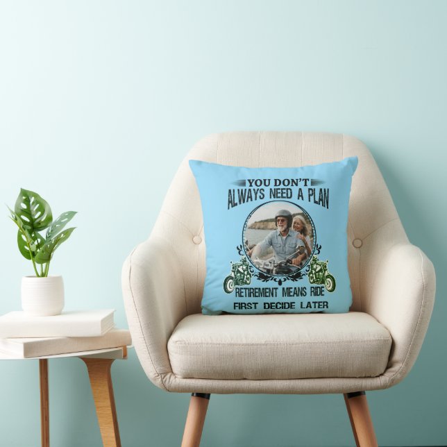 Coussin Retirement Biker Dad Custom Picture (Chaise)