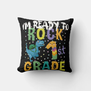 Coussin Retour à l'école Je suis prêt à rocker 1ère année 