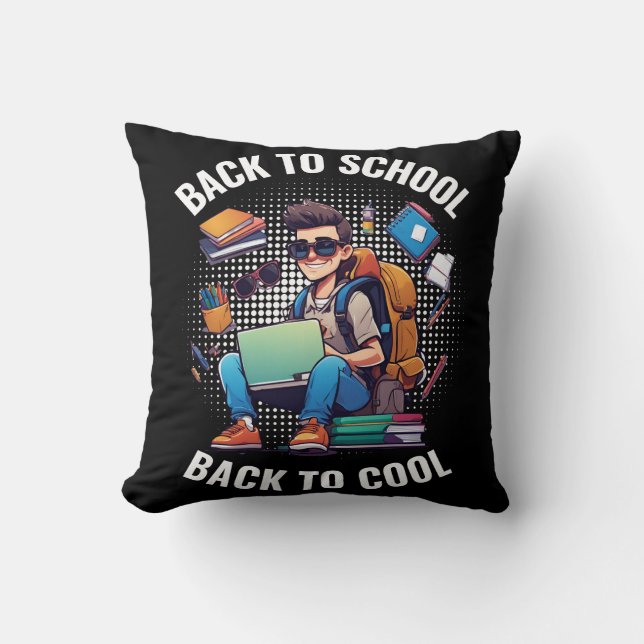 Coussin Retour À L'École Retour Au Cool (Recto)