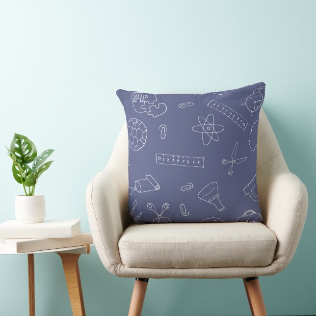 Coussin Retourner À L'École Fournitures D'Études, Retour À (Chaise)