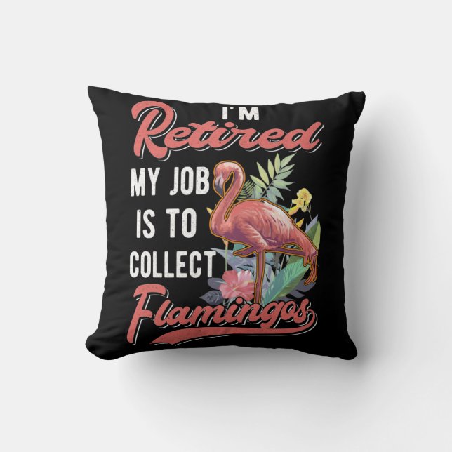 Coussin Retraité Flamant rose Lover Drôle retraite (Recto)