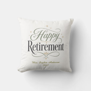 Coussin Retraite Heureuse Nom Personnalisé