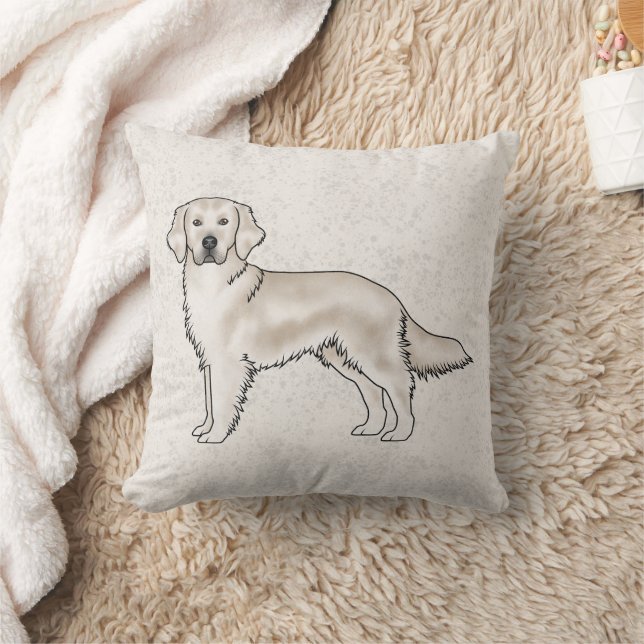 Coussin Rétreiver doré anglais crème Chien de dessin animé (Couverture)