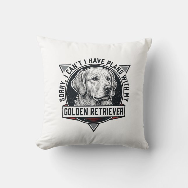 Coussin Retriever doré Désolé j'ai des projets Amoureux de (Recto)