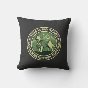 Coussin Retriever doré Halloween C'est mon Épouvantable_1