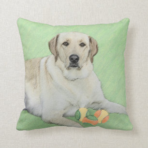 Coussin Retriever du Labrador jaune et balles de tennis Pe