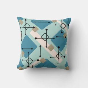 Coussin Retro 1950 Art Diamonds Blue Green