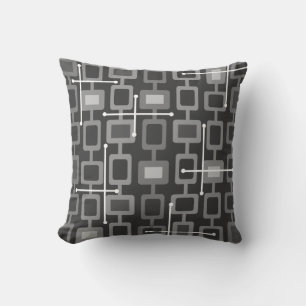 Coussin Retro 1950 Gray Motif géométrique