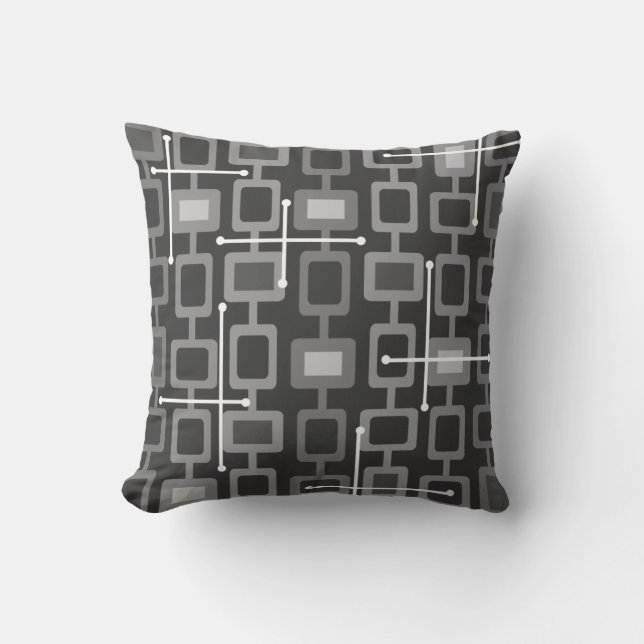 Coussin Retro 1950 Gray Motif géométrique (Recto)