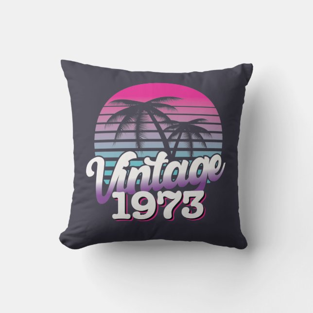Coussin Retro 1973 Edition limitée | Idée cadeau d'anniver (Recto)