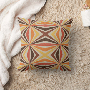 Coussin Retro 60 les années 70 Sunburst Motif géométrique 