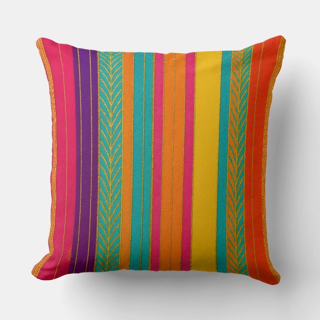 Coussin Retro 60s MOD Bright Stripes (Recto)