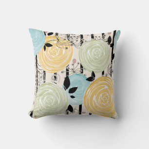 Coussin Rétro, abstract flowers