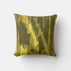 Coussin rétro Abstraite vague jaune vert