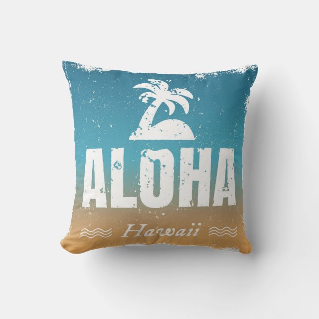 Coussin Rétro Aloha Hawaï (Recto)