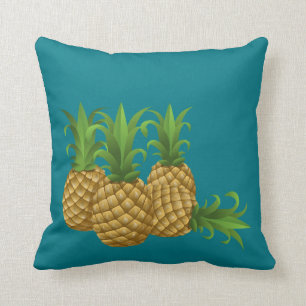 Coussin Rétro ananas vintage turquoise